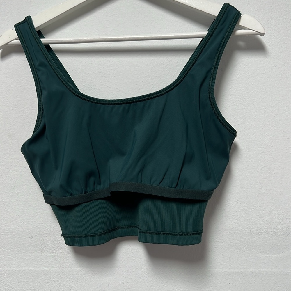 Aerie offline Green ribbed Crop Tank Top size L - Picture 5 of 6